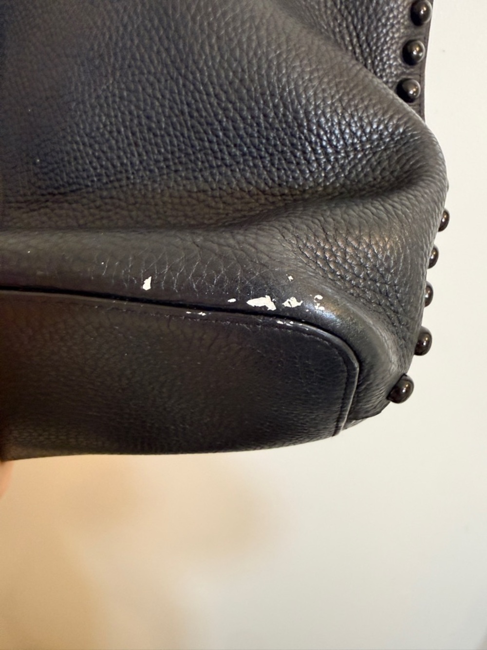 Rebecca Minkoff Black Pebbled Leather Studded Tote Bag - Picture 7 of 7